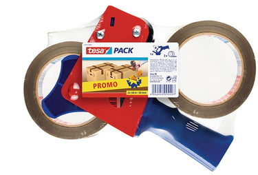 Tesa verpakkingstape + afroller 57455 - set à 2 stuks