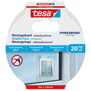 Tesa 1051180 - powerbond® montagetape transparant 5m:19mm | 5 stuks