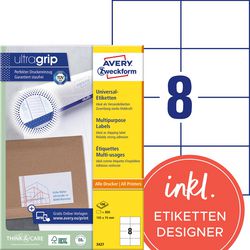 Universele etiketten avery zweckform 3427 105x74mm