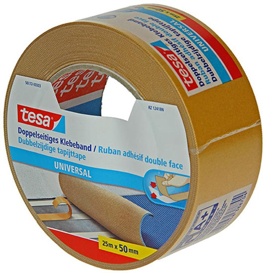 Tesa dubbelzijdig plakband universeel veelzijdig verpakking decoratie tapijt – 25m x 50mm
