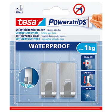 Tesa 1059022 - powerstrips waterproof haken rvs rechthoekig small | 8 stuks