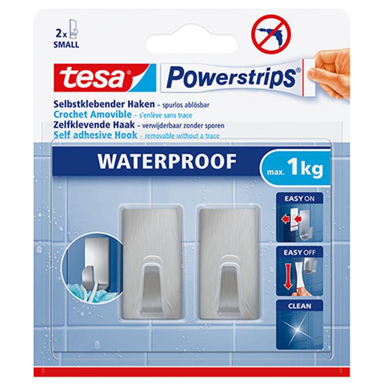 Load image into Gallery viewer, Tesa powerstrips waterproof haken s metaal rechthoekig 2stk
