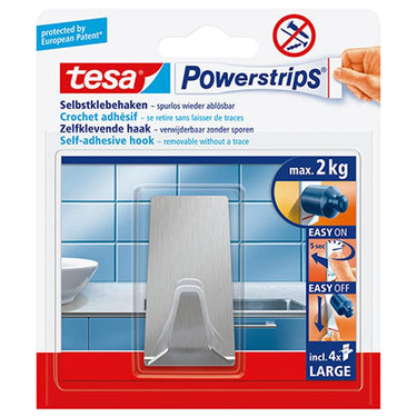 Tesa 1057863 - powerstrips large metaal rechthoekig | 6 stuks