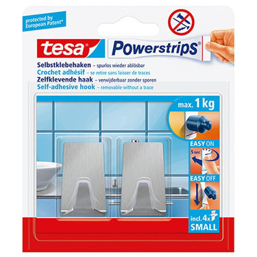 Tesa 1059018 - powerstrips small metaal rechthoekig | 6 stuks