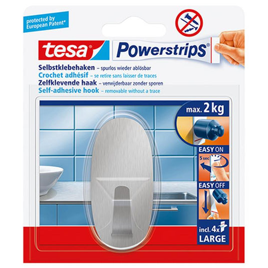 Tesa 1059016 - powerstrips large metaal ovaal | 6 stuks