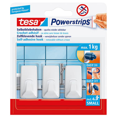 Tesa 1059019 - powerstrips small rechthoekig wit | 6 stuks
