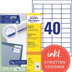 Avery universele etiketten zweckform 3657 48,5x 25,4mm