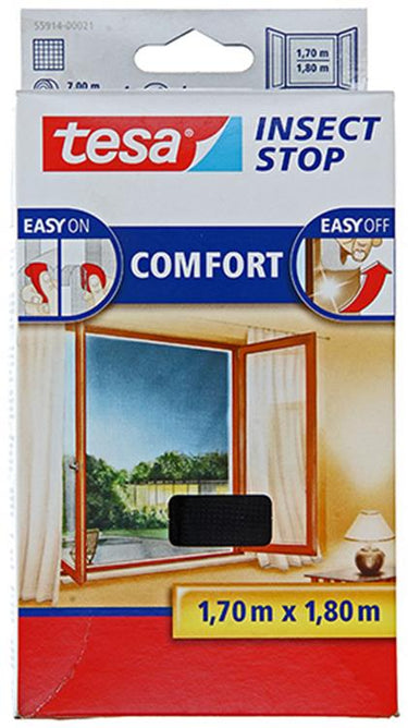 Tesa 1050476 - insect stop premium - vliegenhor klittenband zwart 1,7x1,8m | 5 stuks