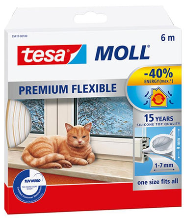 Tesa moll superflex silicone - transparant - 9 mm x 6 m