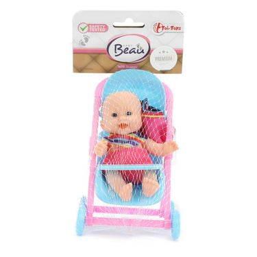 Beau-beau baby beau mini babypop zittend, 12cm