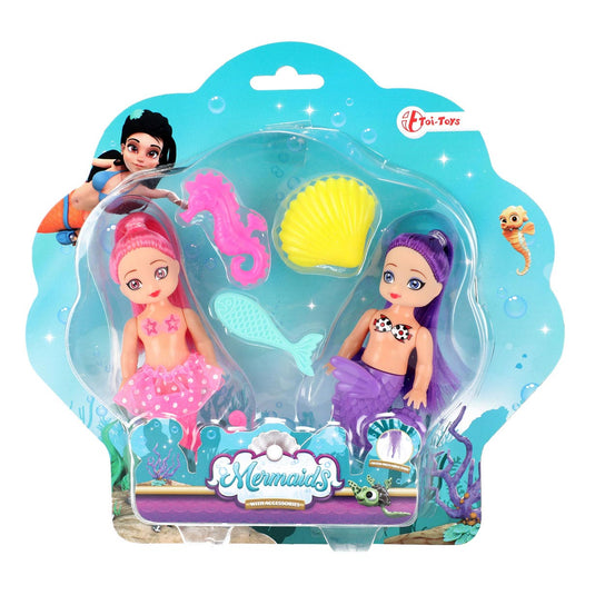 Toi-toys mermaids zeemeerminpop met accessoires, 12cm