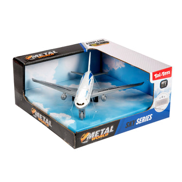 Toi-toys metal vliegtuig pullback wit 14 x 13 cm