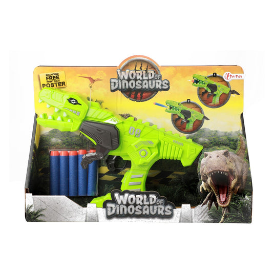 Toi-toys world of dinosaurs afschietpistool met foampijlen