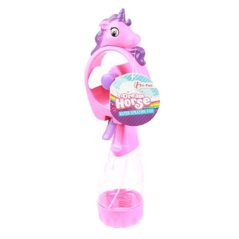 Load image into Gallery viewer, Toi-toys eenhoorn handventilator met sproeier - kleurrijk speelgoed.
