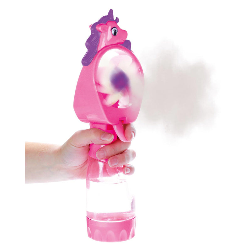 Load image into Gallery viewer, Toi-toys eenhoorn handventilator met sproeier - kleurrijk speelgoed.
