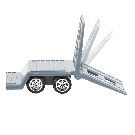 Toi-toys metal vrachtwagen met oplegger en helikopter