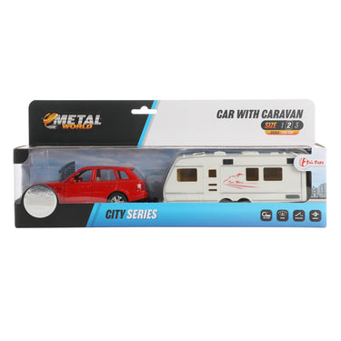 Toi-toys auto pull back met caravan 1:48