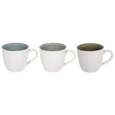 Svenska living koffiemok embossed wit crackle kleur 350ml doos a 6 stuks