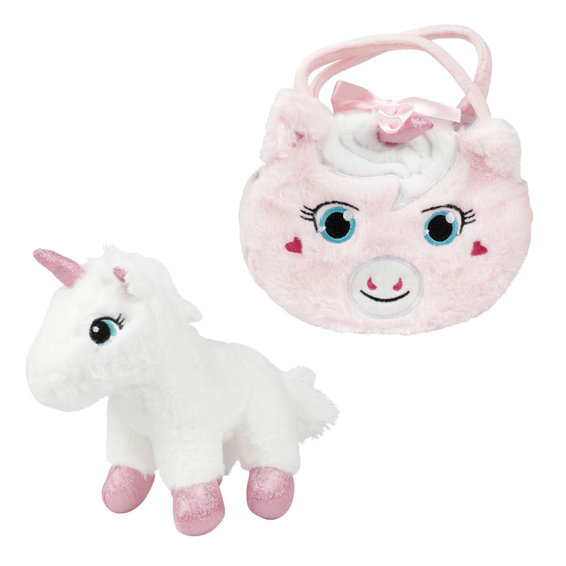 Load image into Gallery viewer, Toi-toys toi toys dream horse pluche eenhoorn in eenhoorntas 10x27x25cm
