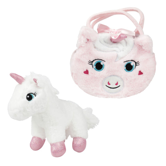 Toi-toys toi toys dream horse pluche eenhoorn in eenhoorntas 10x27x25cm