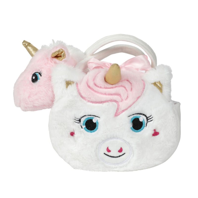 Load image into Gallery viewer, Toi-toys toi toys dream horse pluche eenhoorn in eenhoorntas 10x27x25cm
