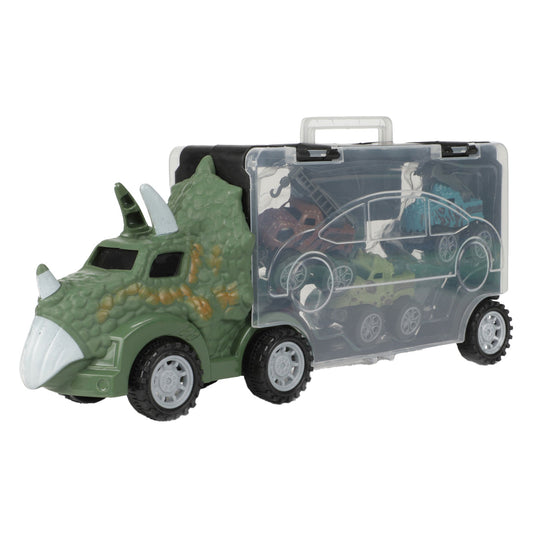 World of dinosaurs dinotruck met 3 pull-back auto's