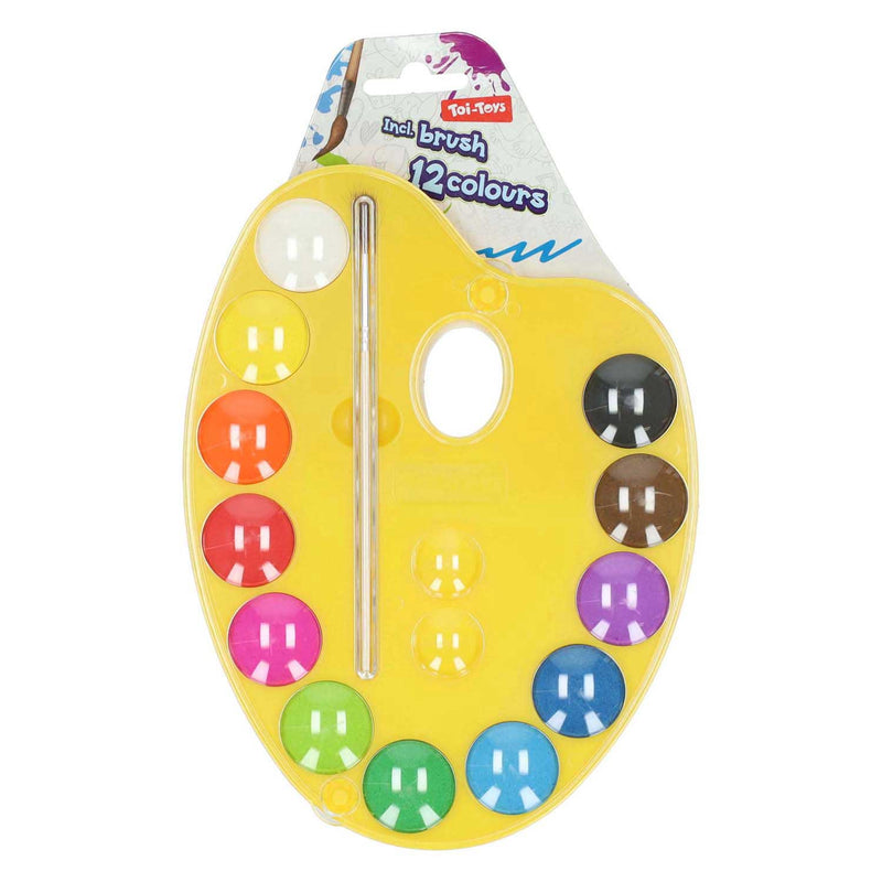 Load image into Gallery viewer, Schilderspalet 12 kleuren en kwast
