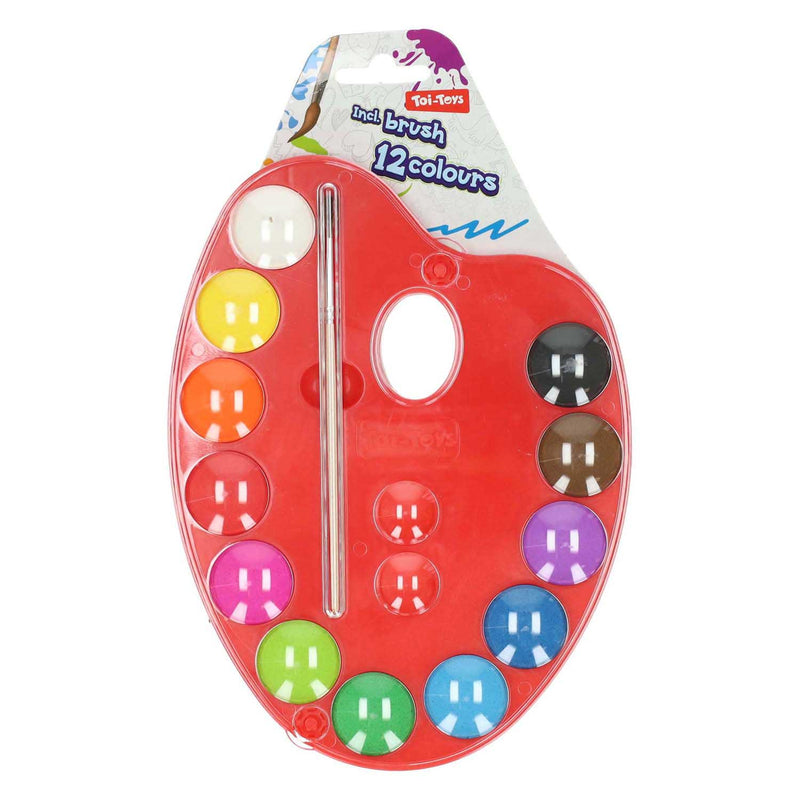 Load image into Gallery viewer, Schilderspalet 12 kleuren en kwast
