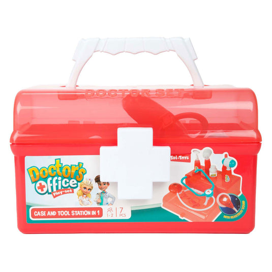 Toi-toys dokterskoffer rood met accessoires, 7dlg.