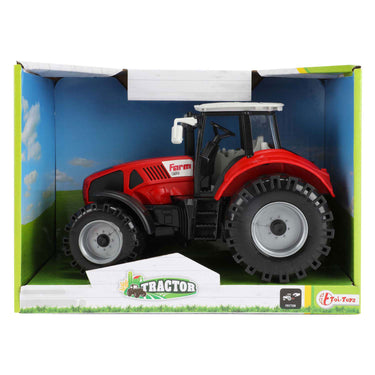 Toi-toys tractor met frictie rood, 19cm