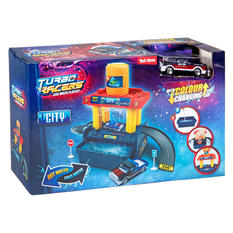 Load image into Gallery viewer, Lobbes turbo racers set carwash 24 dlg met auto en accesoires
