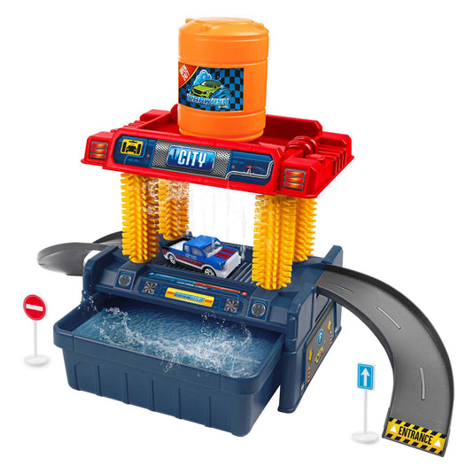 Lobbes turbo racers set carwash 24 dlg met auto en accesoires