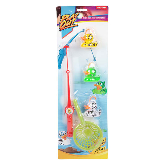 Toi-toys play out visspel vang de eend met hengel en net