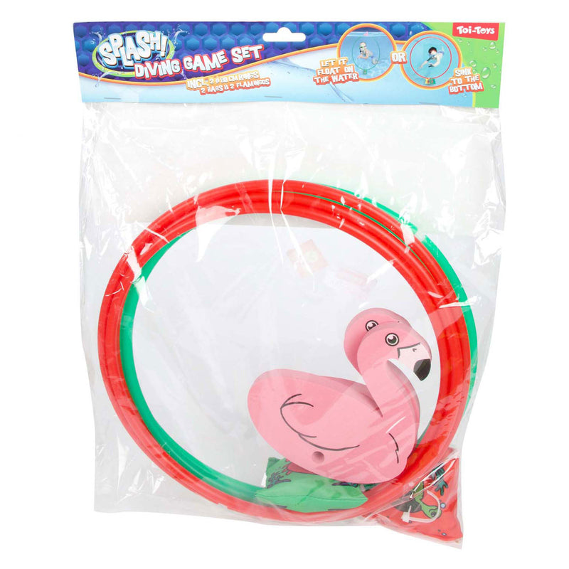 Load image into Gallery viewer, Splash flamingo duikring 80cm, set van 2
