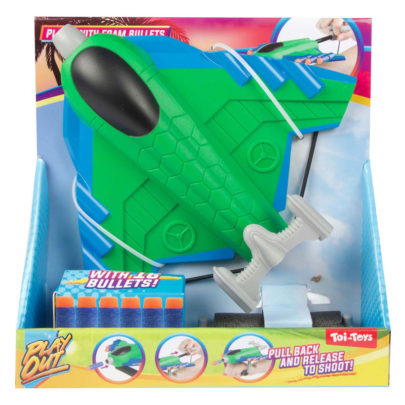 Load image into Gallery viewer, Toi-toys play out vliegtuig shooter met 16 foam pijlen
