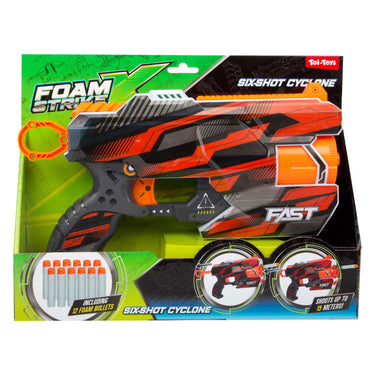 Toi-toys foam strikex afschietpistool six-shot cyclone met 12 foampijlen