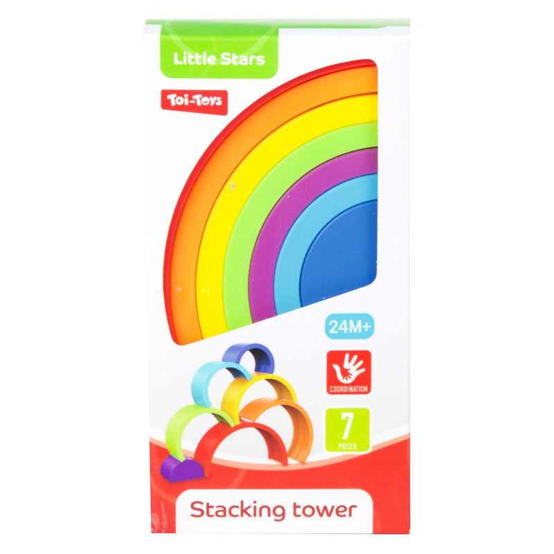 Load image into Gallery viewer, Toi-toys little stars baby stapeltoren regenboog, 7dlg.
