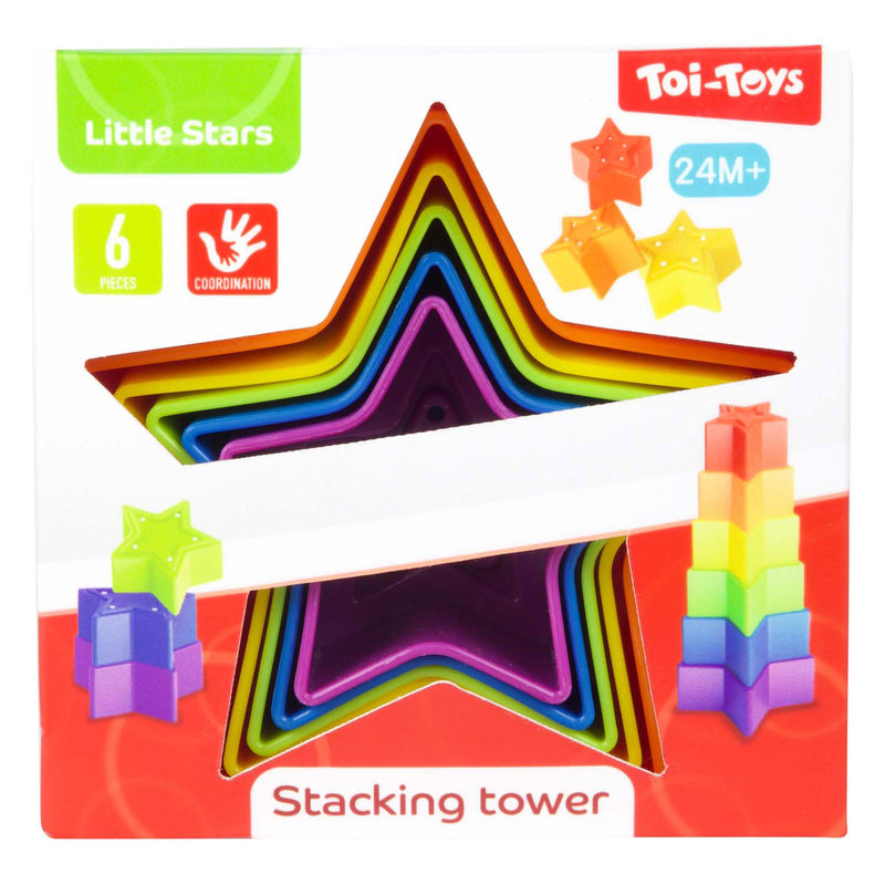Load image into Gallery viewer, Toi-toys little stars stapeltoren ster 6-delig
