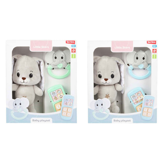 Toi-toys little stars baby knuffel pluche konijn met ramelaar en telefoon, 3dlg.