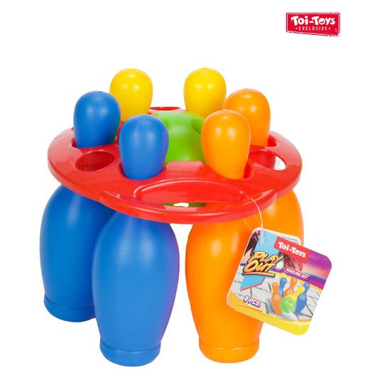 Toi-toys bowlingset gekleurd, 7dlg.