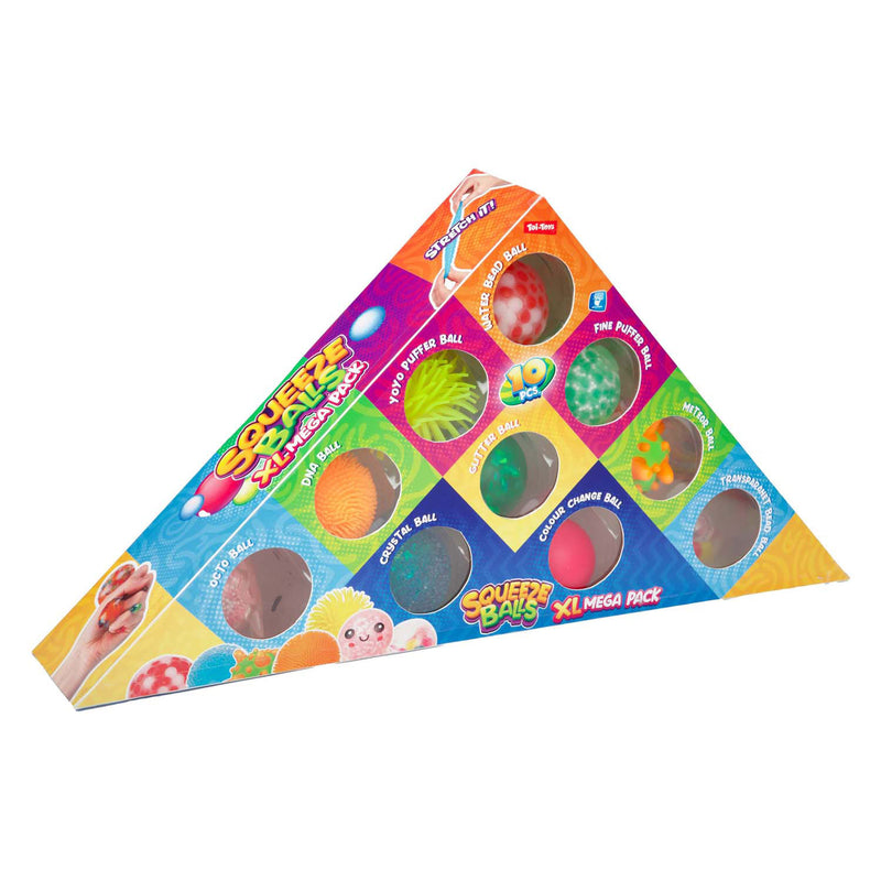 Afbeelding laden in galerijviewer, Toi-toys fun piramide cadeaubox met 10 sensorische knijpballen - 5cm - 10 stuks
