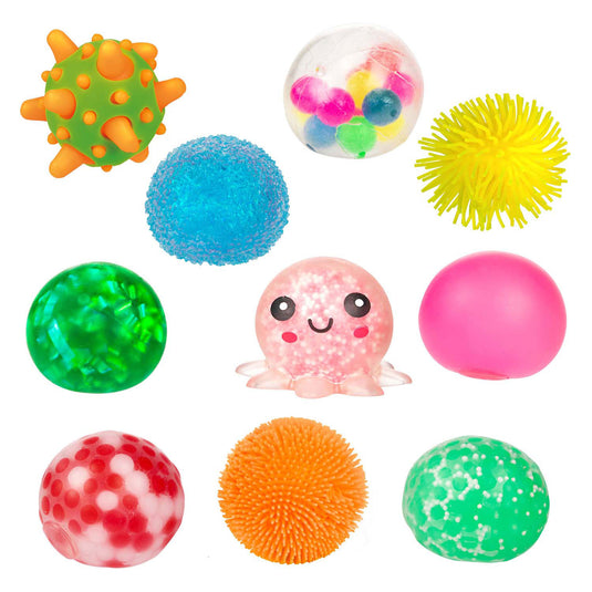 Toi-toys fun piramide cadeaubox met 10 sensorische knijpballen - 5cm - 10 stuks