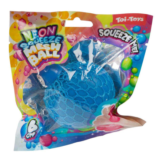 Toi-toys fun knijpbal neon mesh, 6 cm
