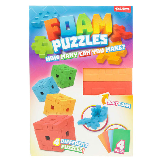 Toi-toys 3d puzzels foam cube, 4st.