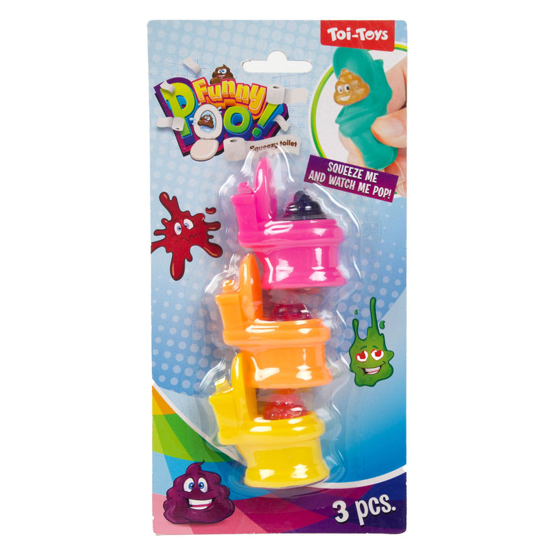 Afbeelding laden in galerijviewer, Toi-toys funny poo knijptoiletten glitter drol set van 3 stuks 2 assorti
