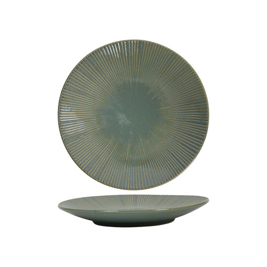 Ontbijtbord lines ocean blauw groen ø21cm doos a 6