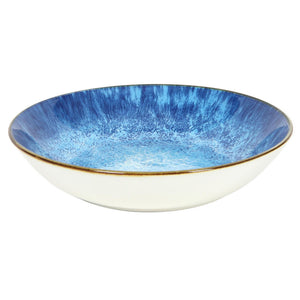 Diep bord ø20cm reactive glaze print blue doos a 6 stuks