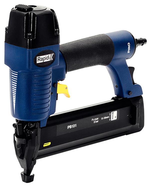 Load image into Gallery viewer, Rapid professionele pneumatische tacker - magnesium behuizing - 360° luchtuitlaat - regelbare inslagdiepte - blauw geel
