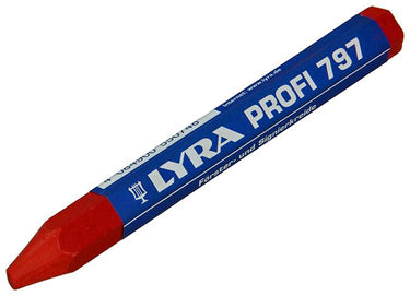 Lyra 1011026 - markeerkrijt 120mm-d:12mm rood | 12 stuks