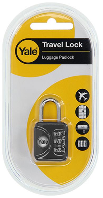 Yale 1018566 - bagage-cijferhangslot grijs yp1 28 121 1g 28mm | 5 stuks